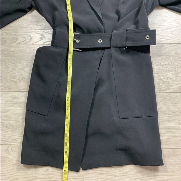 Maison Cinqcent 500 Black Belted Trench Coat Jacket Blazer - Picture 10 of 11